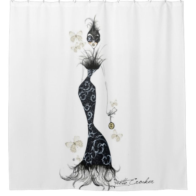 Rideau en douche d'illustration de haute couture (Devant)