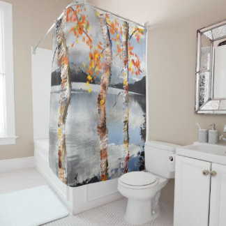 Rideau en douche fait sur commande d'arbres de