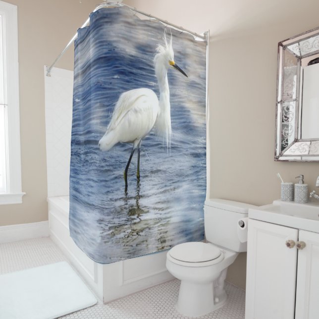 Rideau en douche fait sur commande de héron de (En situation)