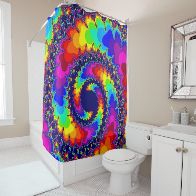 Rideau en douche fait sur commande de spirale (En situation)