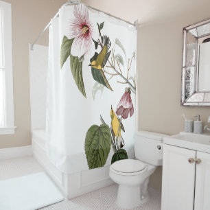 Rideau en douche floral animal d'oiseaux de