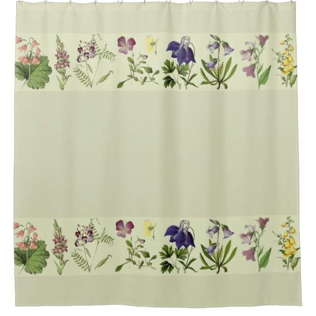 Rideau en douche floral de fleurs alpines (Devant)