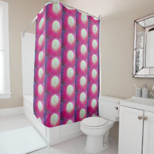 Rideau en douche floral pourpre rose