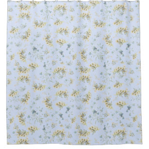Rideau en douche floral vintage bleu en pastel