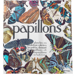 Rideau en douche français de papillons de Nouveau