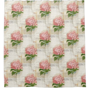 Rideau en douche français d'hortensia rose vintag