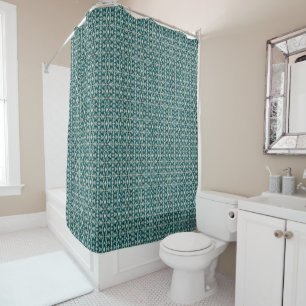 Rideau en douche géométrique de vert bleu de