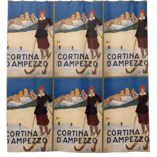 Rideau en douche italien d'affiche de Vintage