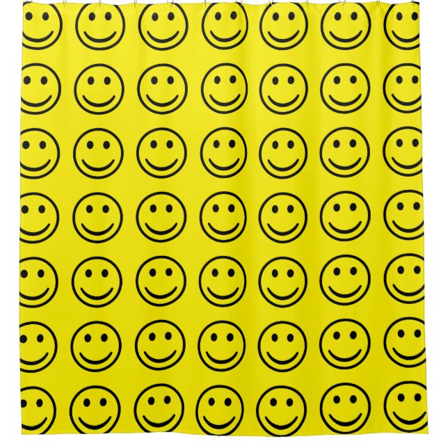 Rideau en douche jaune fait sur commande de motif (Devant)