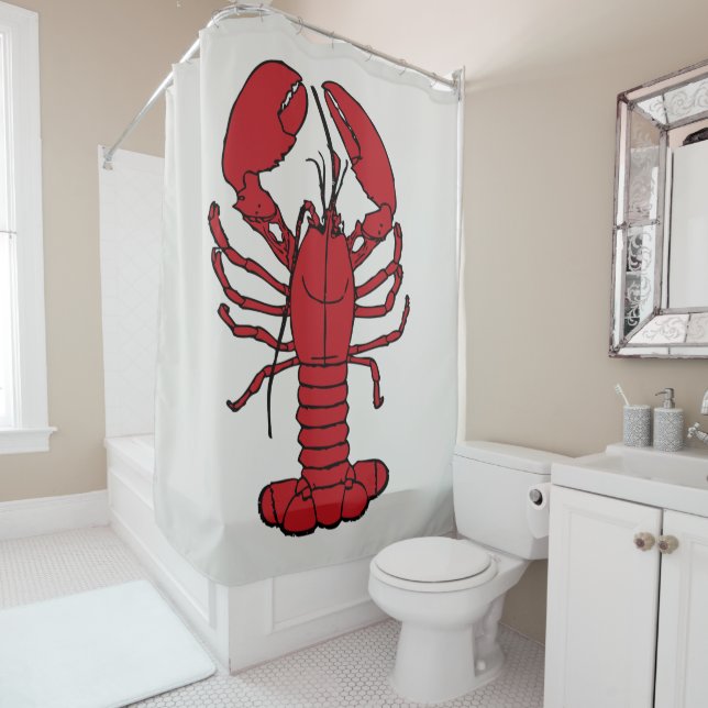 Rideau en douche nautique de plage de homard (En situation)