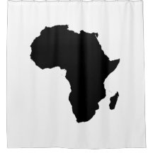 Rideau en douche noir de l'Afrique et blanc