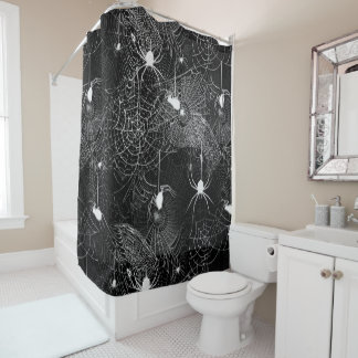 Rideau en douche noir et blanc de toiles