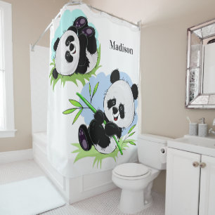 Rideau en douche nommé fait sur commande de panda