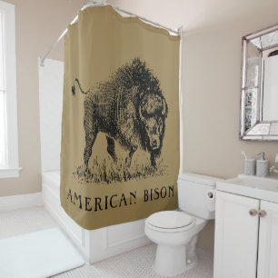 Rideau en douche occidental de bison américain de