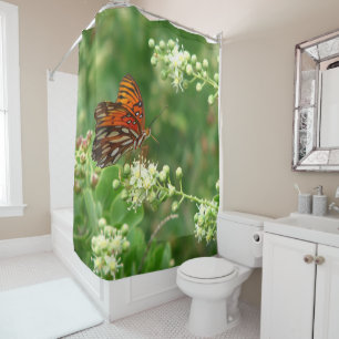 Rideau en douche orange de papillon