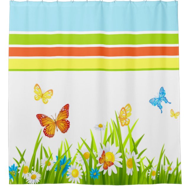 Rideau en douche/papillons et fleurs de ressort (Devant)
