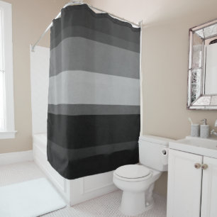 Rideau en douche rayé sophistiqué noir et gris