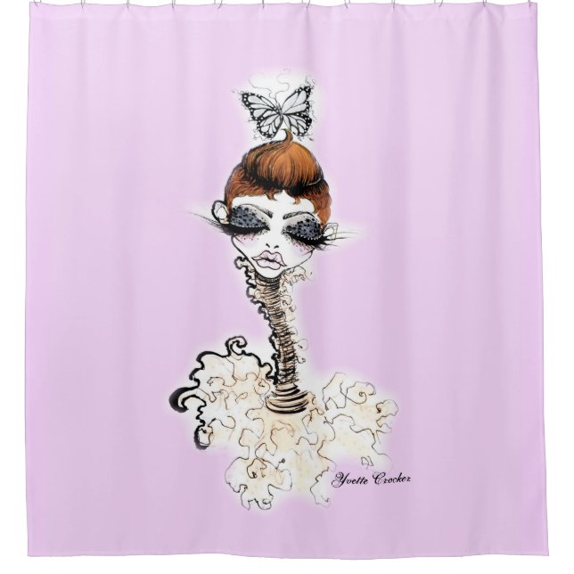 Rideau en douche rose de lutin (Devant)