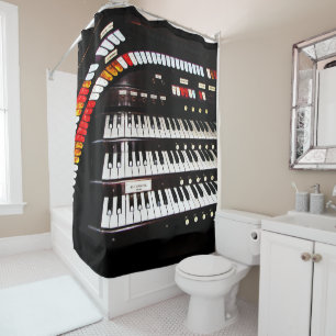 Rideau en douche vintage antique d'organe de tuyau