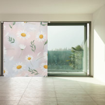 Rideau floral aux pâquerettes pastel