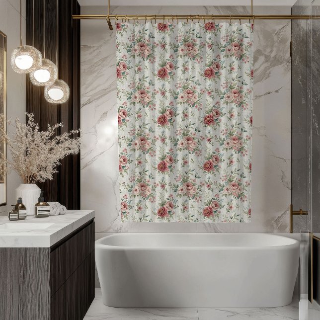 Rideau Floral Romantique Accent Vintage Pastel (Romantic Floral Curtain Pastel Vintage Accent)