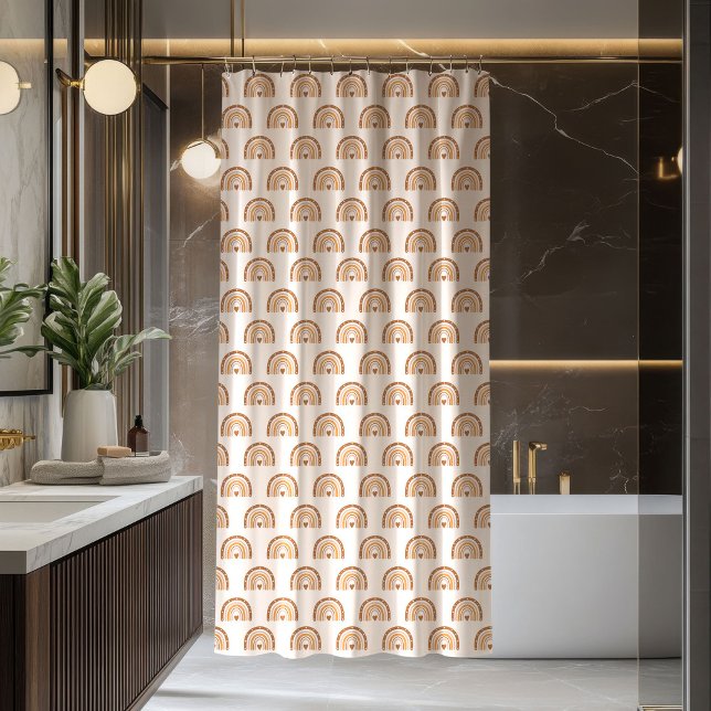 Rideau Groovy Rainbows Terracotta Cuivre Style (Groovy Rainbows Curtain Terracotta Copper Style)