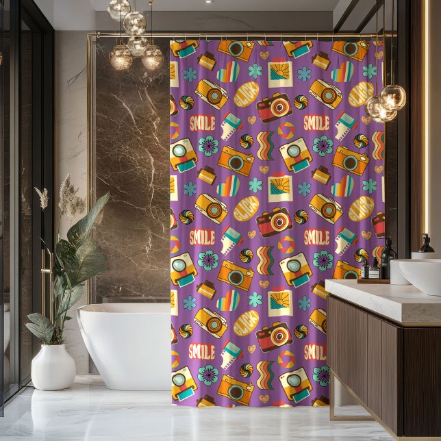 Rideau Groovy Swirl Rétro Pastel Style de Douche (Groovy Swirl Curtain Retro Pastel Shower Style)