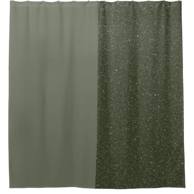 Rideau partagé vert mousse moderne – Personnalisab (Devant)