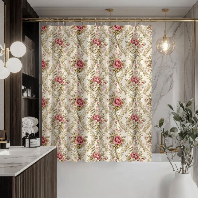 Rideau Pastel Victorien Déclaration Romantique de  (Victorian Pastel Curtain Romantic Bath Statement)