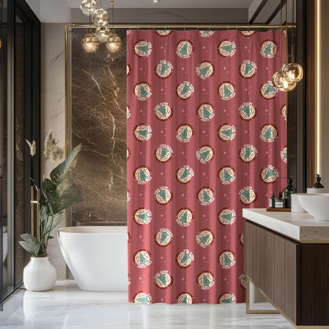 Rideau Rétro Pastel Idée Cadeau de Noël Groovy (Retro Pastel Curtain Groovy Christmas Gift Idea)
