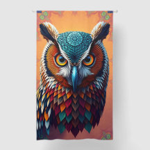 🔥 Rideau tapisserie Hibou Électrique – Psychedeli