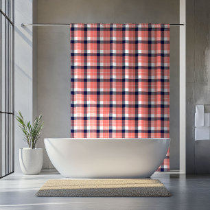 Rideau Tartan Corail Marine Cadeau de Retraite
