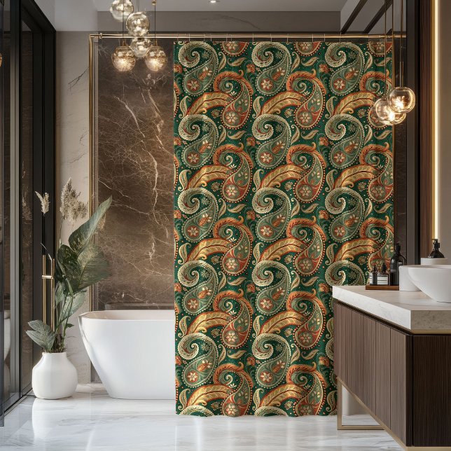 Rideau Tons Terreux Cadeau pour le Bain des Grands (Earthy Tones Curtain Gift for Grandparents’ Bath)