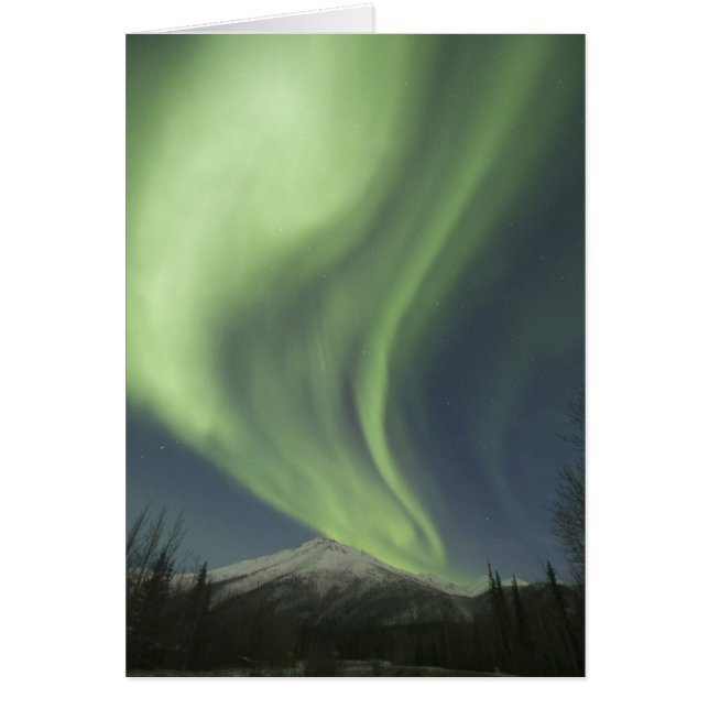 Rideaux d'aurore boréale verte dans le ciel (Devant)