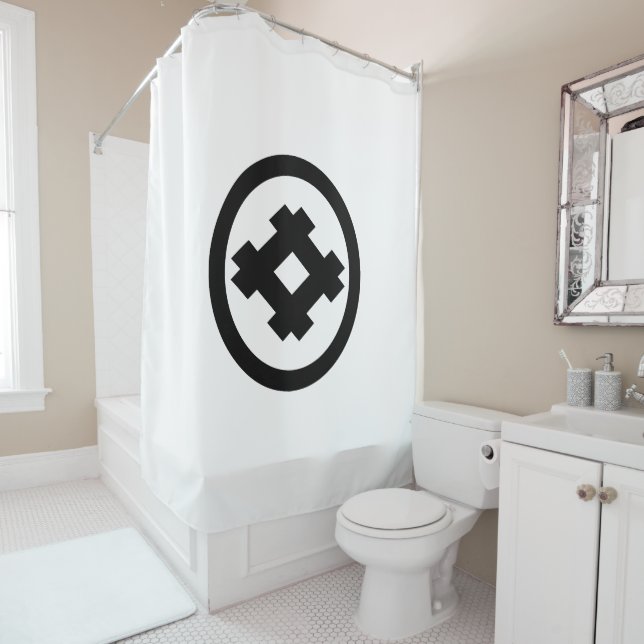 RIDEAUX DE DOUCHE 丸に井桁 (En situation)