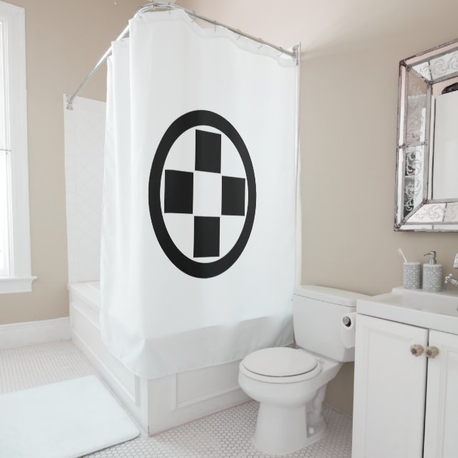 RIDEAUX DE DOUCHE 丸に四つ石 (En situation)