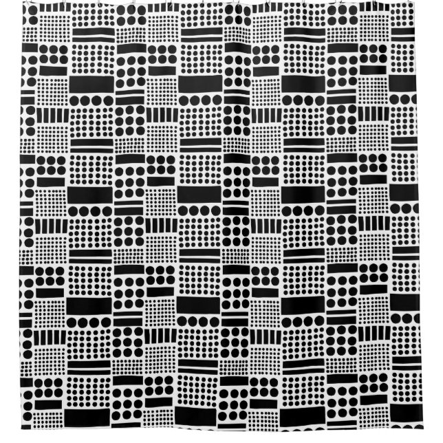 Rideaux De Douche 100416 - Noir sur blanc (Devant)