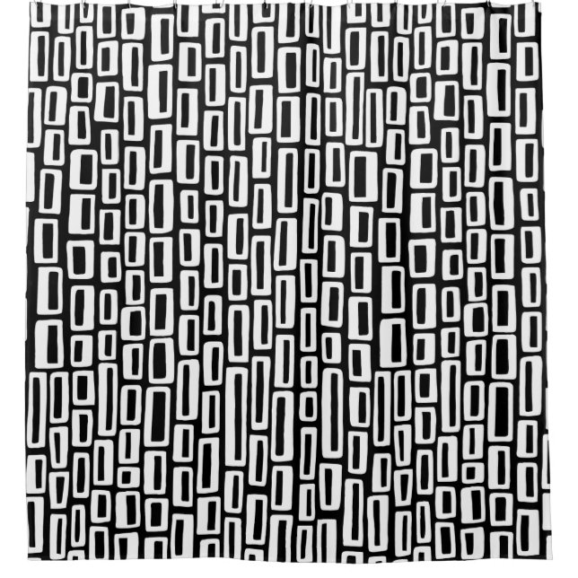 Rideaux De Douche 200515 - Blanc sur noir (Devant)