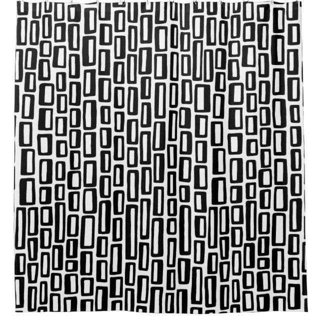 Rideaux De Douche 200515 - Noir sur blanc (Devant)