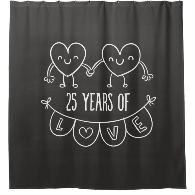 Rideaux De Douche 25e Anniversary Poison Chalk Hearts (Devant)