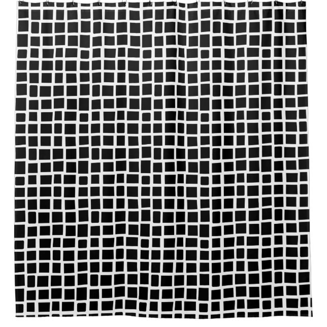 Rideaux De Douche 270215 Rectangle irrégulier - Noir sur blanc (Devant)