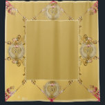 Rideaux De Douche 50e/1er Anniversaire du Mariage d'Ocre d'or<br><div class="desc">Vous cherchez le rideau de douche 50e ou 1er anniversaire de mariage? Alors peut-être qu'une belle couleur ocre dorée,  une répétition ornée et un graphisme en pierres précieuses sera juste ce qu'il faut leur donner LES DEUX!</div>