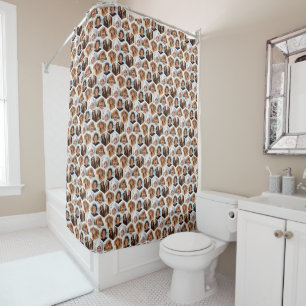 Rideaux De Douche 5 Photo Collage Honeycomb Motif BE Patient