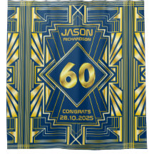 60e anniversaire Art Déco Gold Blue Great Gatsby