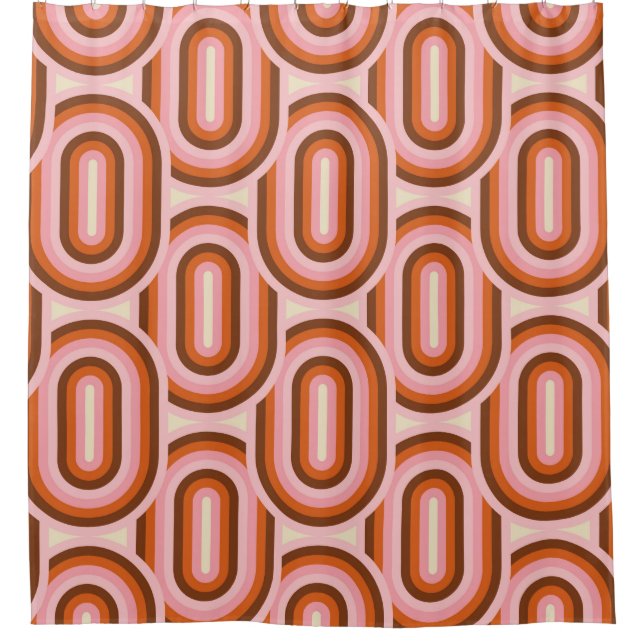 Rideaux De Douche 70's Retro Seamless Pattern. 60s and 70s Aesthetic (Devant)