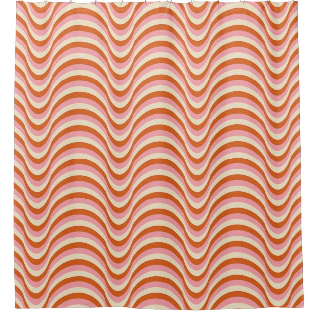 Rideaux De Douche 70's Retro Seamless Pattern. 60s and 70s Aesthetic (Devant)