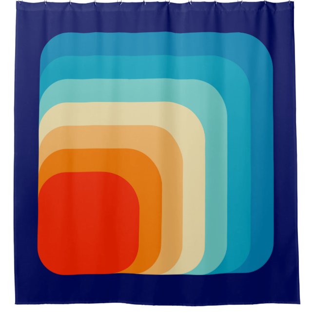 Rideaux De Douche 70s Square Rainbow (Devant)