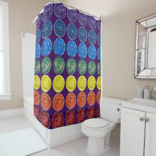 Rideaux De Douche 7 couleurs d'arc-en-ciel de Chakras #2