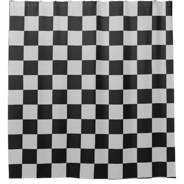 Rideaux De Douche À damiers Carrés noirs et blancs ou COULEUR PERSON (Devant)