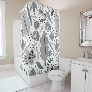 Rideaux de douche à fleurs